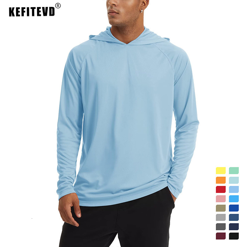 

Men's Hoodies Sweatshirts KEFITEVD Quick Dry Men's UPF 50 Long Sleeve T-Shirts UV Protection Outdoor Hiking T-Shirt Sunscreen Shirts Tops Sport Hoodie 230601, Dull blue