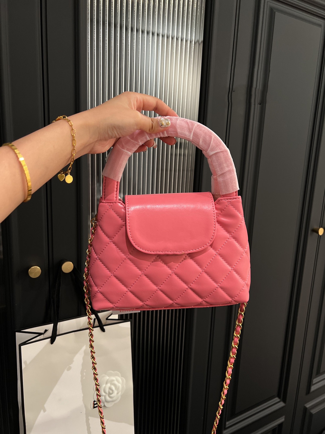 

Fashion Women's Shoulder Bag Designer Bag Handbag Crossbody Bag Chain Bag with Gift Box, Pink