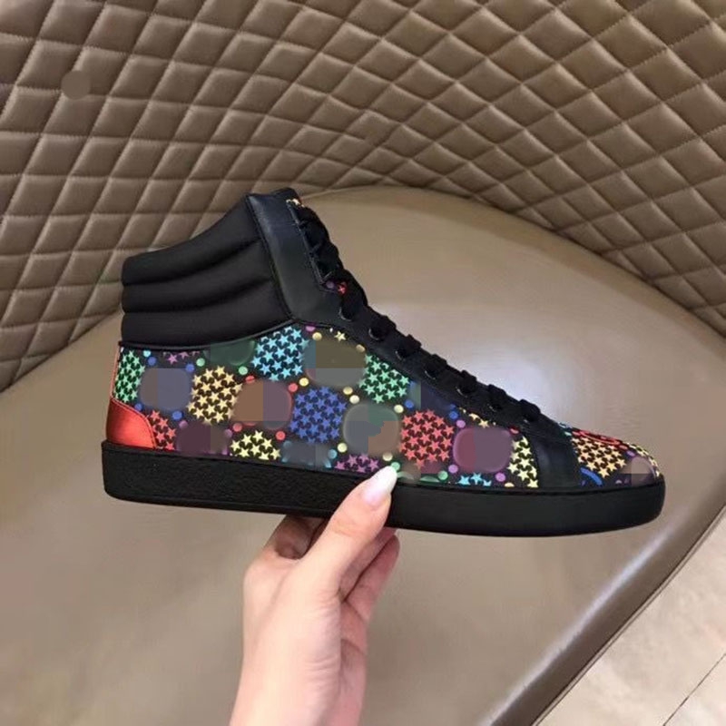 

2023 casual men designer shoes rainbow letter printed black white Luxury basketball Mens shoe streetwear fast ship mikjky0000002