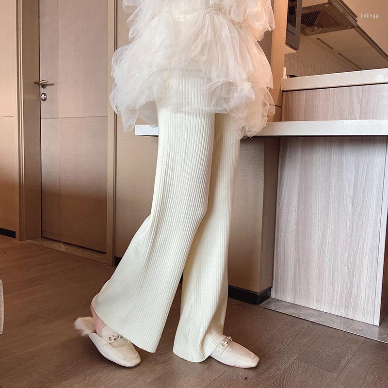 

Women' Pants 2023 Spring And Autumn Fashion Casual Loose Solid Color High Waist Straight Long Women C829, White