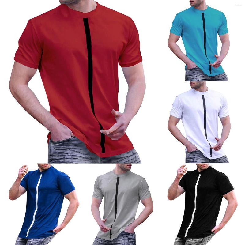 

Men's Casual Shirts Men's Summer Breathable T-Shirts Business Striped Printed Fashionable Short Sleeve T-Shir, Black