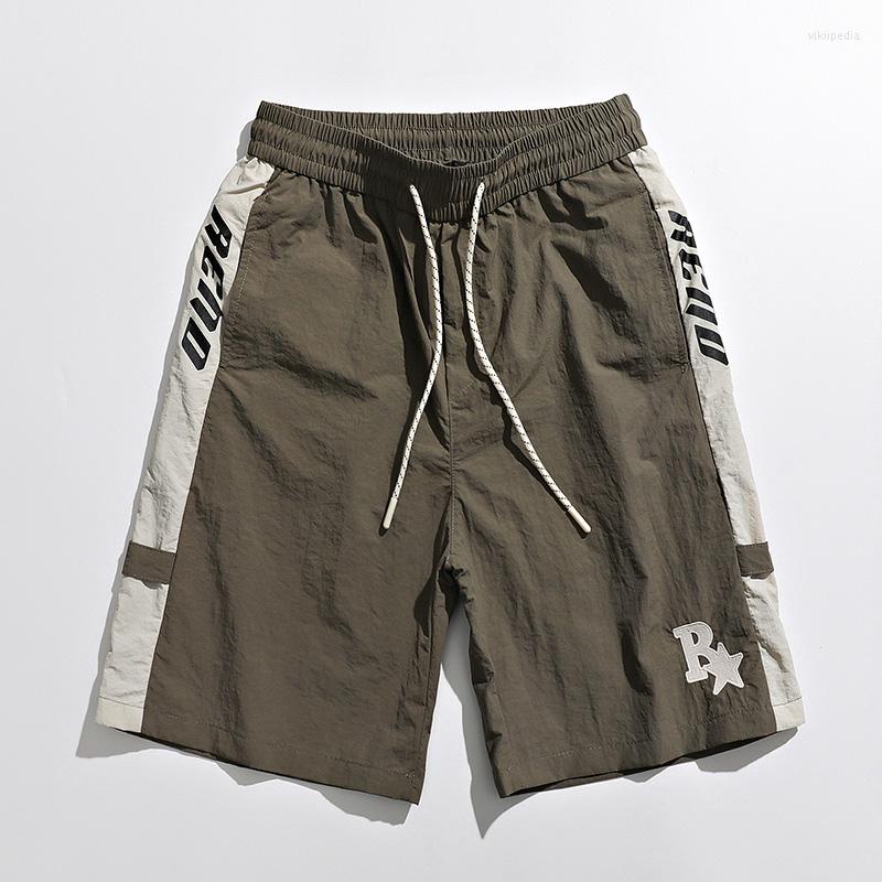 

Men's Shorts High Street Men's Summer Patchwork Trendy Style Wide Leg Pants Sweatpants Harajuku Joggers Basketball Sports Casual, Black