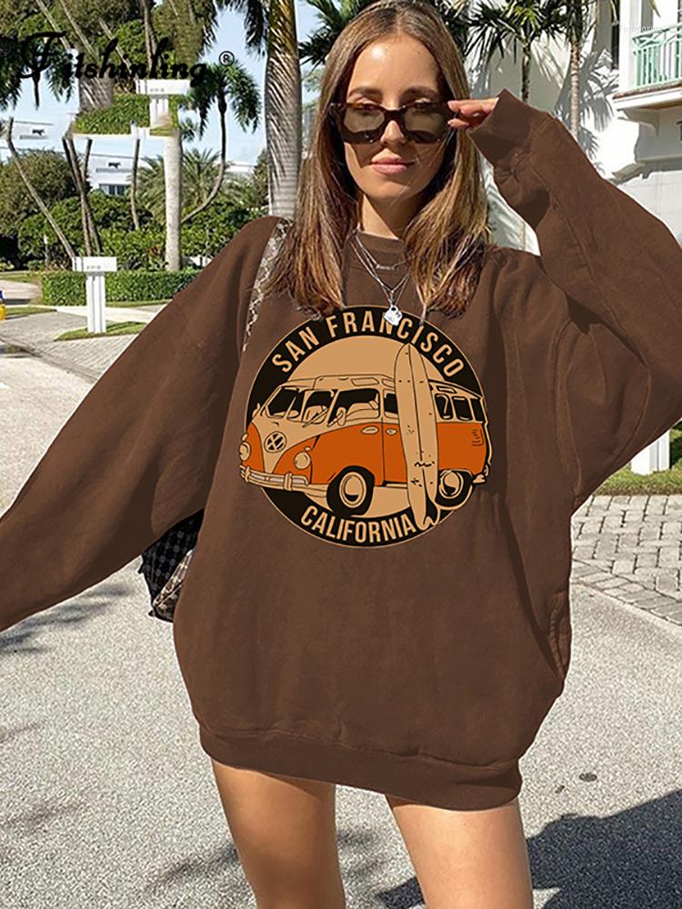 

Women' Hoodies Fitshinling Fashion Print Oversized Sweatshirts 2023 Spring Tops Women Clothes Arrival Casual Sweatshirt Female Pullover, Black