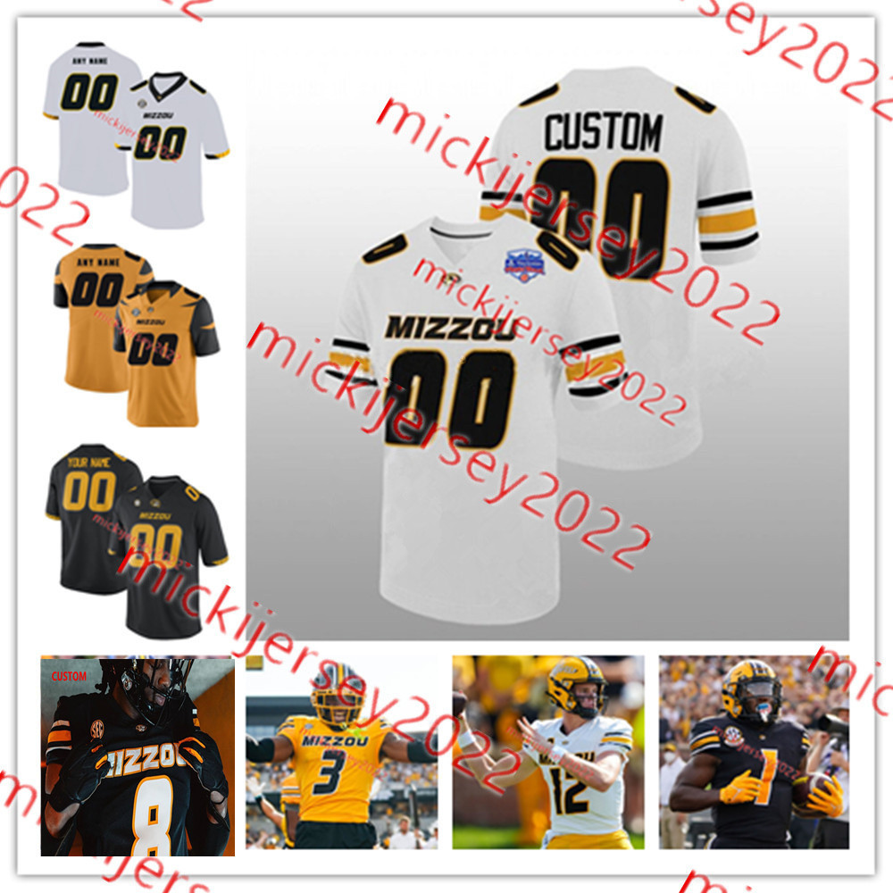 

Nick Bolton Missouri 2023 Black Football Jersey Jalani Williams Dominic Lovett Marcus Scott II Xavier Simmons Tyler Macon Connor Tollison Missouri Tigers Jerseys, White limited