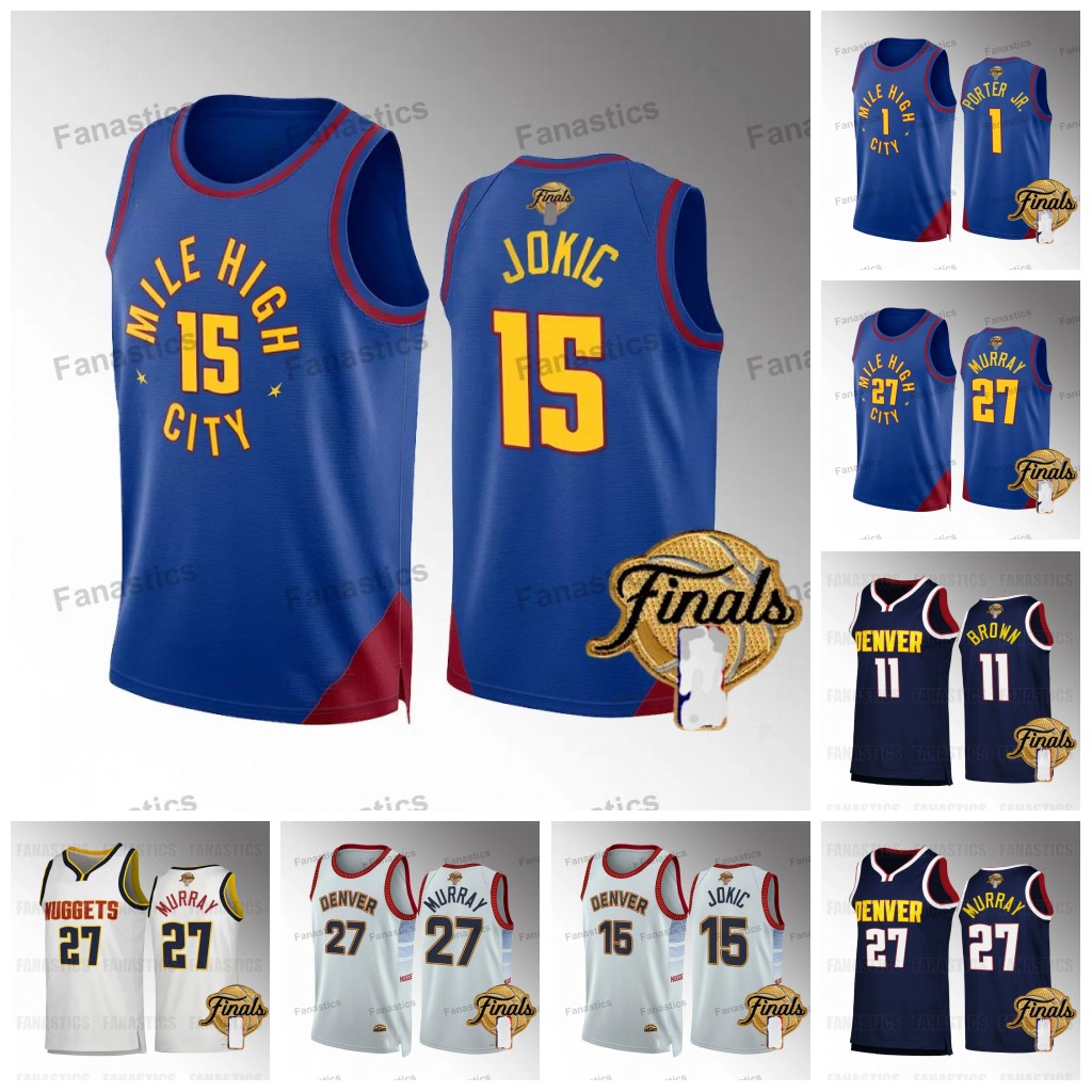 

15 Jokic 2023 Finals Nuggets Jerseys 27Murray 13Bryant Michael 1 Porter Jr. Peyton 8 Watson Christian 0 Braun Bruce 11 Brown Ish 14Smith 32Green Custom, Icon mens s-3xl