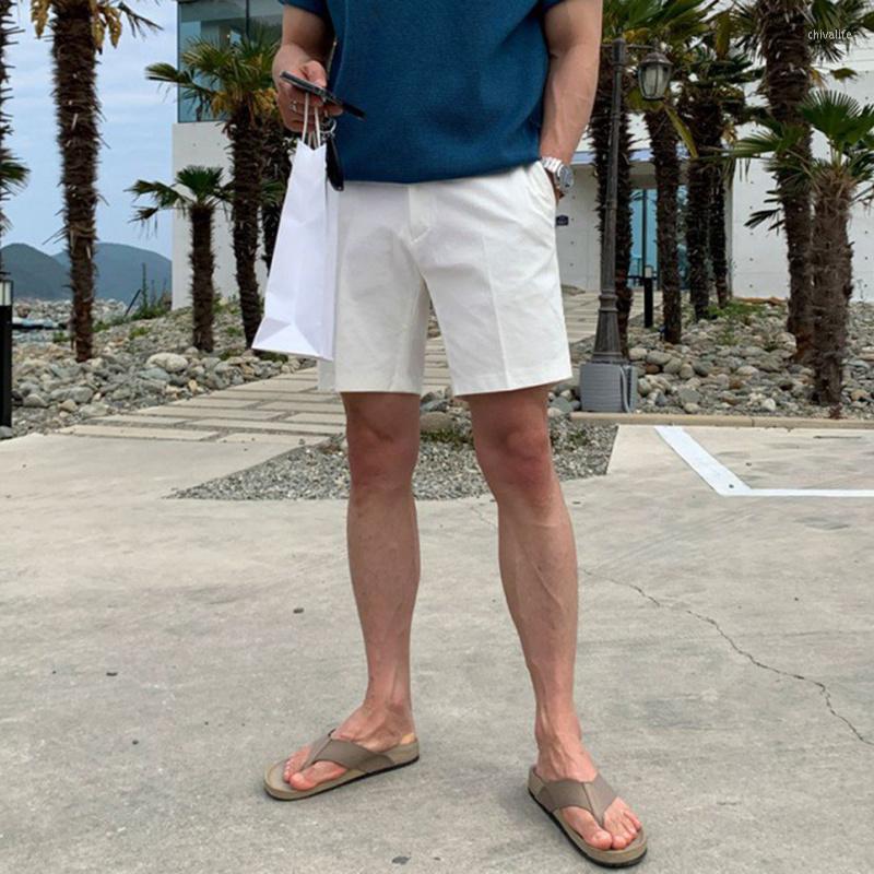 

Men's Shorts SYUHGFA Solid Color Straight Casual Men's Summer Korean Loose Knee Length Short Pants 2023 Tide Male Streetwear, Black