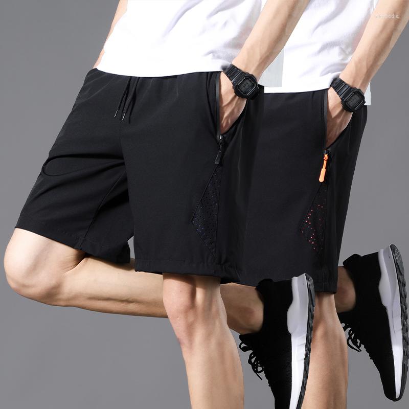 

Men's Shorts Men'S Sports Casual Spring Summer Ice Silk Quick Dry Loose Basketball Elasticity Skin Friendly Beach Pants Plus Size 8xl, K2301 black