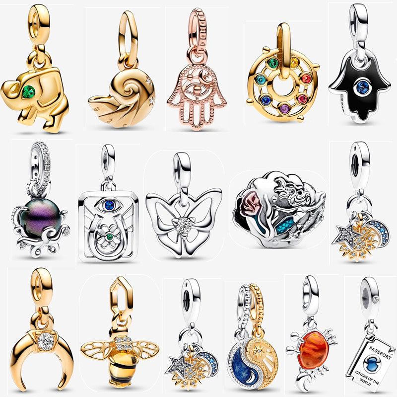 

2023 new 925 silver Charms Little Mermaid Seashell Ursula Dangle Charm DIY fit Pandora pendant Bracelet Necklace Designer Jewelry with box