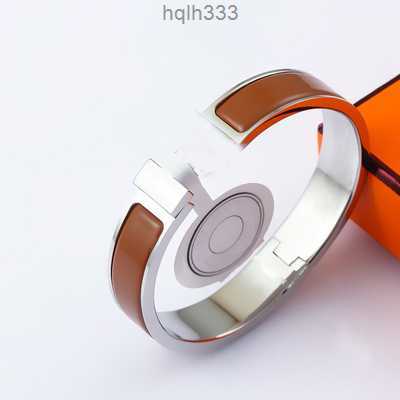 

High Quality Enamel Colors 12mm Bracelets Bangle for Women Stainless Steel 18k Gold Plated Cuff Letter Clasp Bangles Lovers Gift Jewelrysoll3hb0