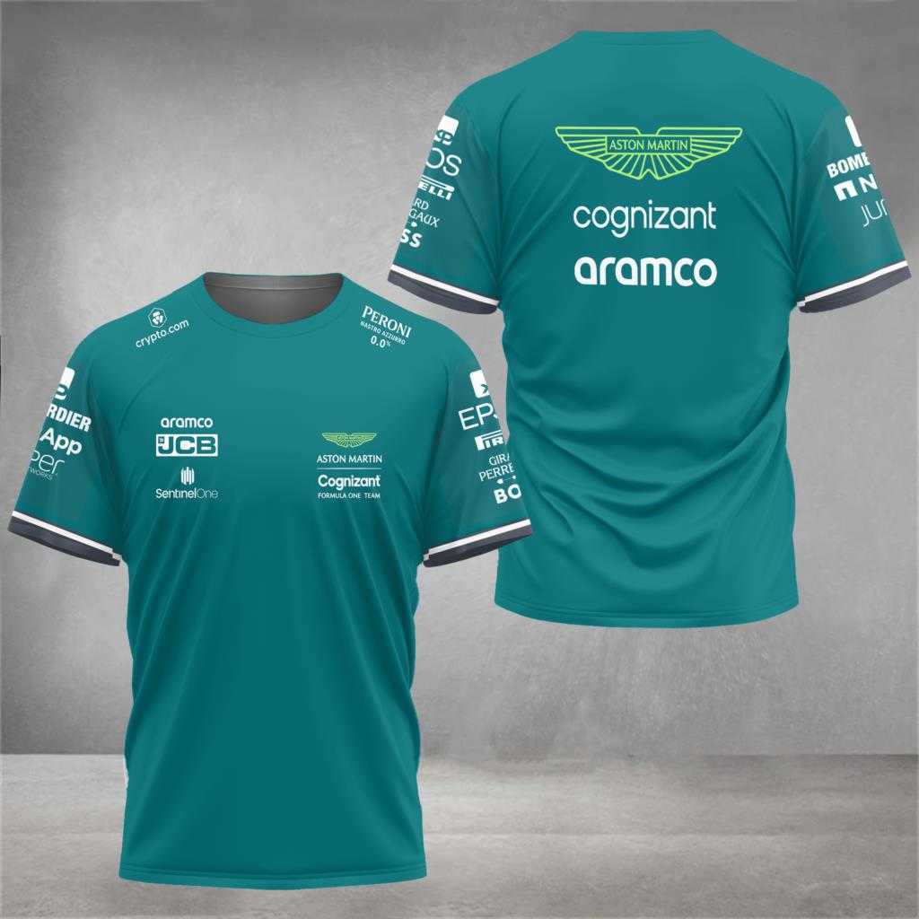 

2023 Summer Men's Short Sleeve t Shirt T-shirts F1 Racing Team Aston Martin Fashion Spanish Driver Fernando Alonso 14 Stroll 18 Leisure Harajuku Karq, Etr1gc230913g