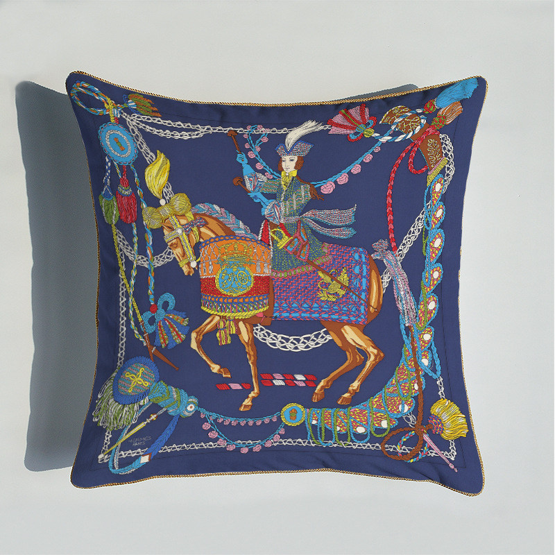 

European 45*45cm Decorative Pillow Luxury Cushion Christmas Designer Pillowcase Classic Horse Fashion Throw Cushions Cotton Pillows Covers Home Textiles, Multi-color