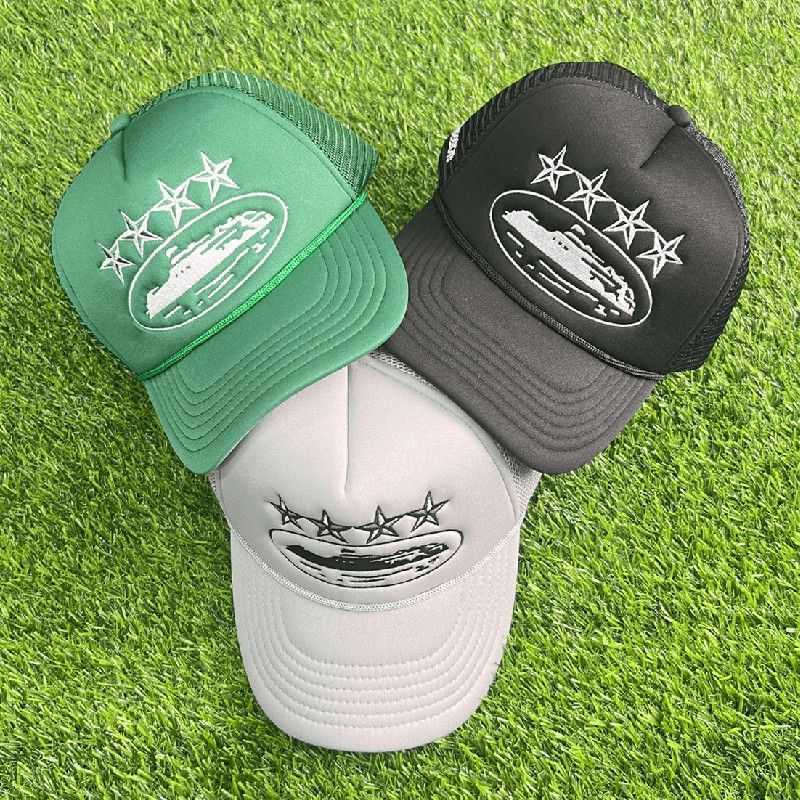 

CRTZ Trucker Hat American Fashion Brand Cruise Line Print Sunscreen Truck Hat Men's Net Duck Tongue Hat Women's, Black