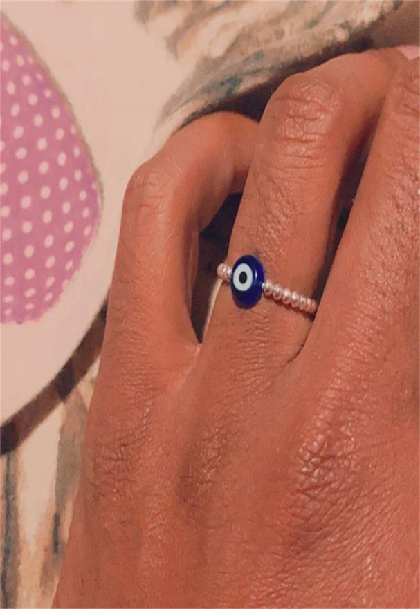 

Demon Evil Eye Reduce Pressure Glass Beaded Ring For Women Exquisite Relax Anxiety Fidget Meditation Adjustable Rings Jewelry6161137