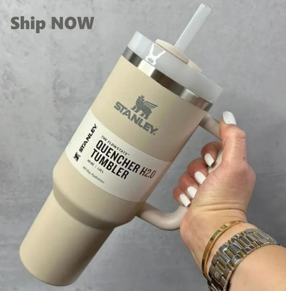 

Dune Stanley with Logo Mugs Quencher H2.0 40oz Tumblers Cups With Handle Insulated Car Mugs With Lids Straws Stainless Steel Coffee Termos 20 colors Ready ship E0602, Multi-color