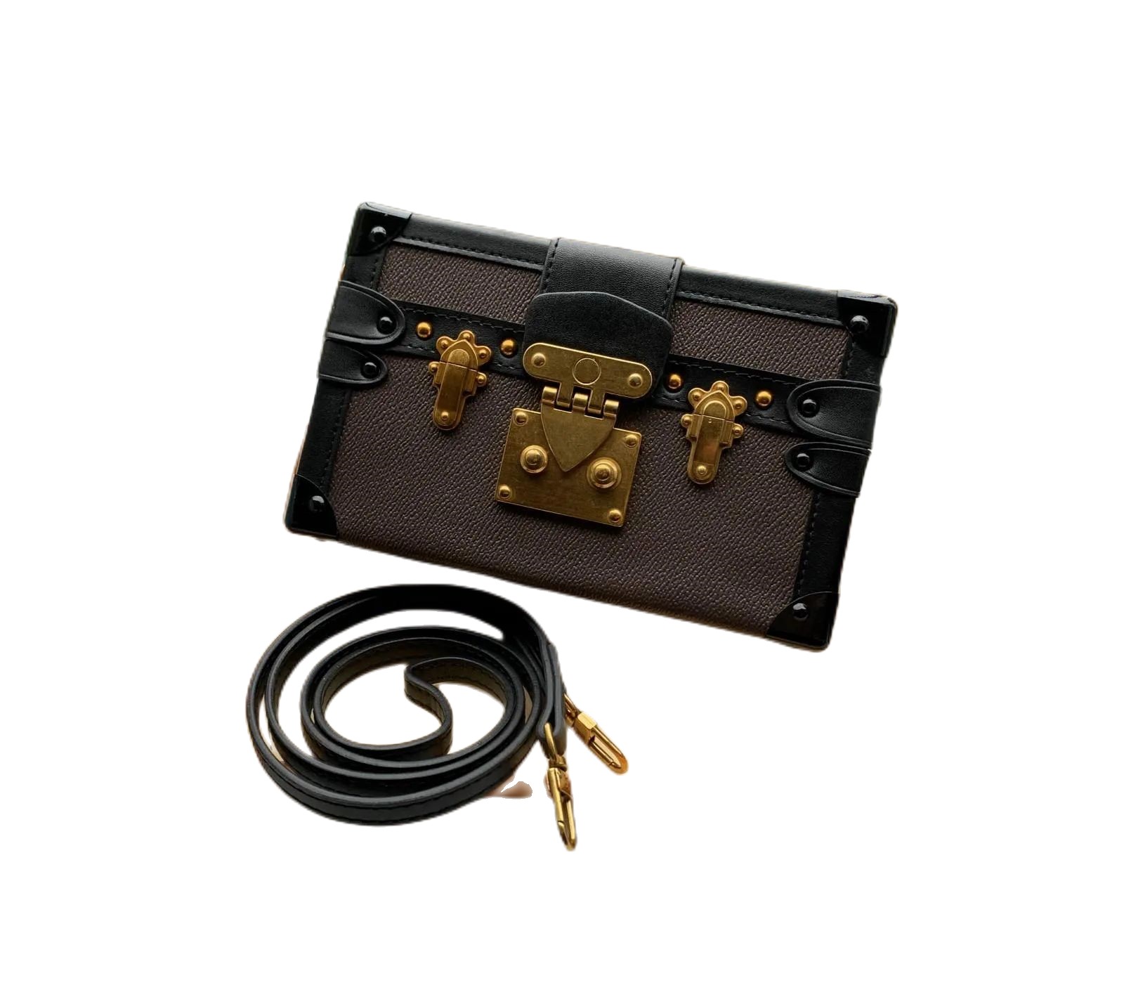 

Fashion Box Shoulder Bags Hobo Trunk Handbags Top Handles Boston Crossbody Women Day Clutch Weekend Bag, Brown