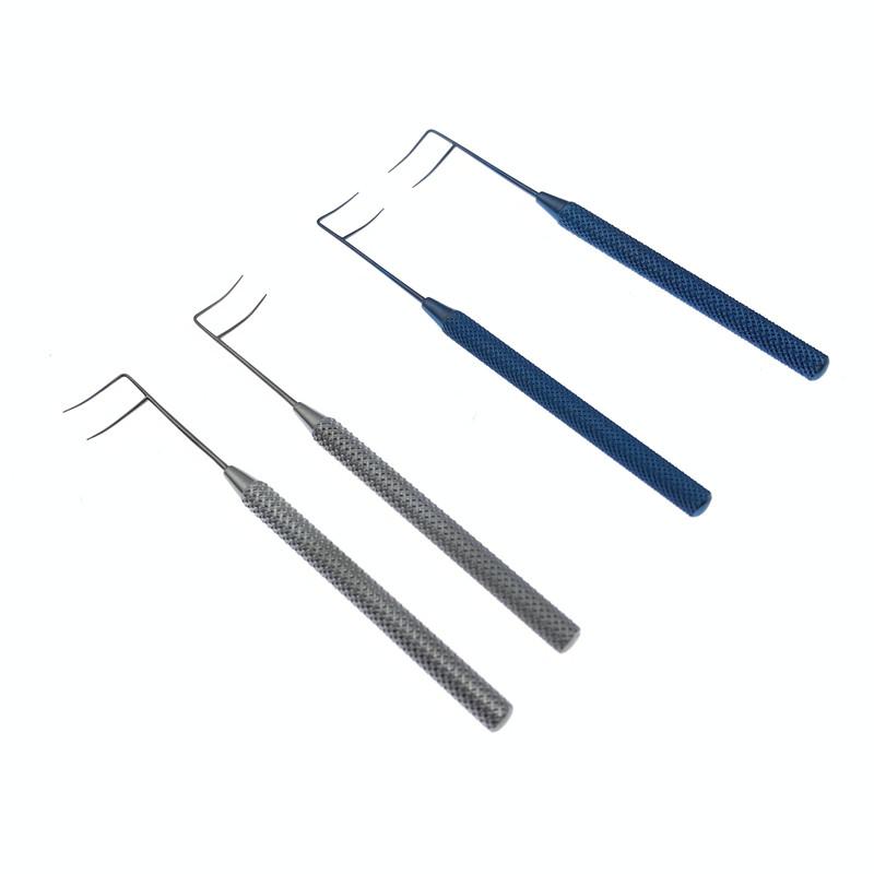 

Kits 2pcs/set ophthalmic Titanium left and right Trabeculotome set stainles steel eye instruments, Pink