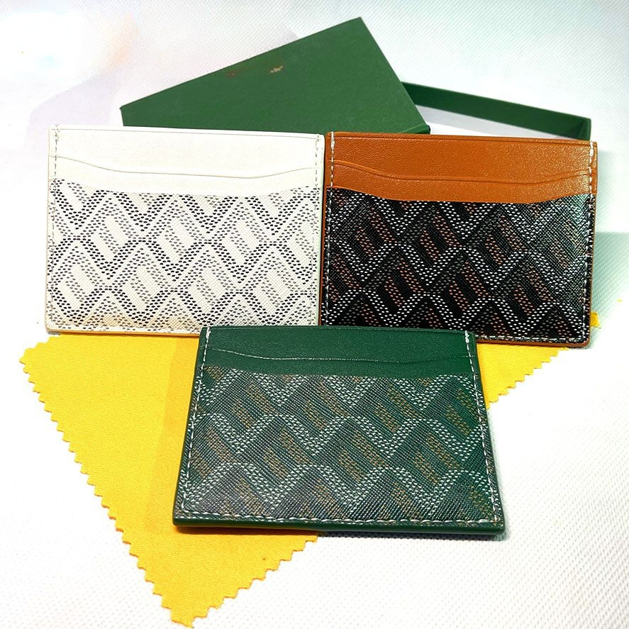 

New Top quality luxury Designer Card Holder Mini Wallet Genuine goya Leather With Box purse Fashion Womens men Purses Mens Key Ring Credit Coin Mini Bag Charm Canvas
