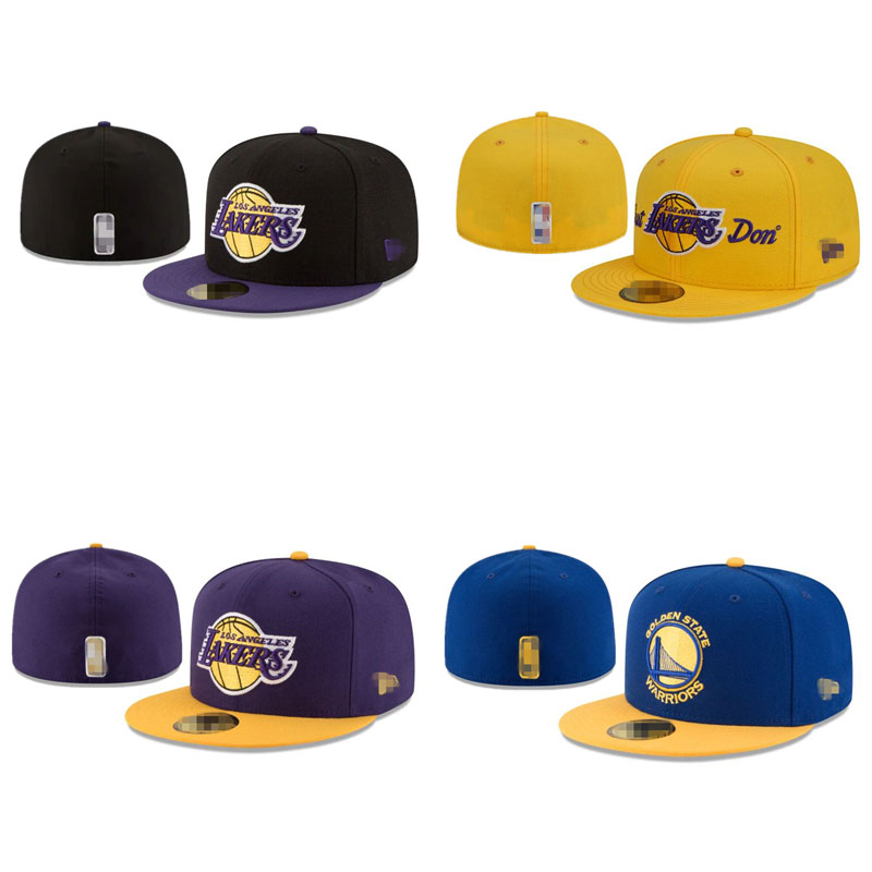 

NEW Men's designer Fashion basketball team Classic Fitted Color Flat Peak Full Size Closed Caps Baseball Sports Fitted Hats In Size 7- Size 8 basketball team Snapback N1, 15