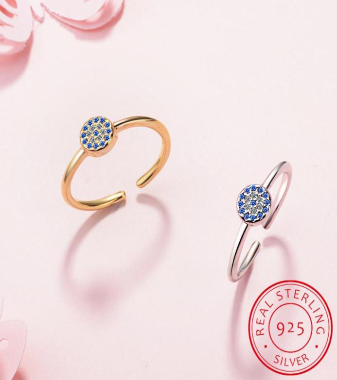 

2020 New Promotion Anel Masculino Ring evil of eye ring 925 Sterling open Evil of Eyes sliver adjustable Finger For Women9925669