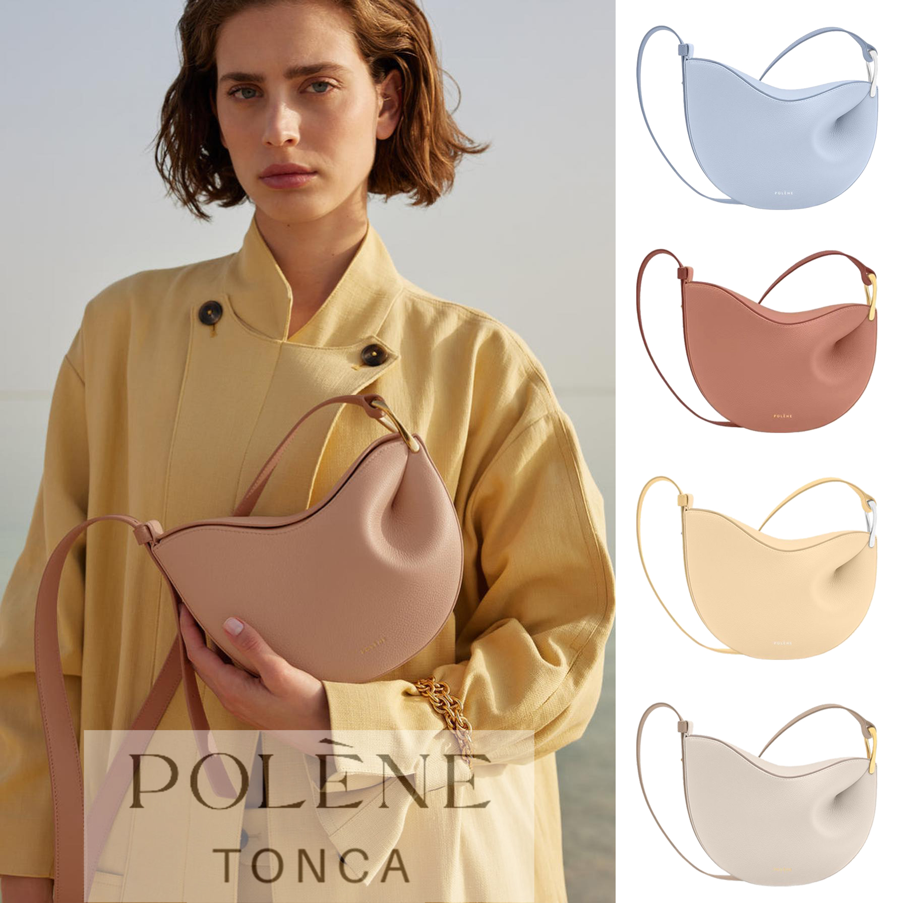 

summer Designer sac Polene tonca dumpling bag Luxurys tote handbag Genuine Leather polenes nano Cross body bags Womens mens travel clutch weekend Shoulder Hobo bags, Brown