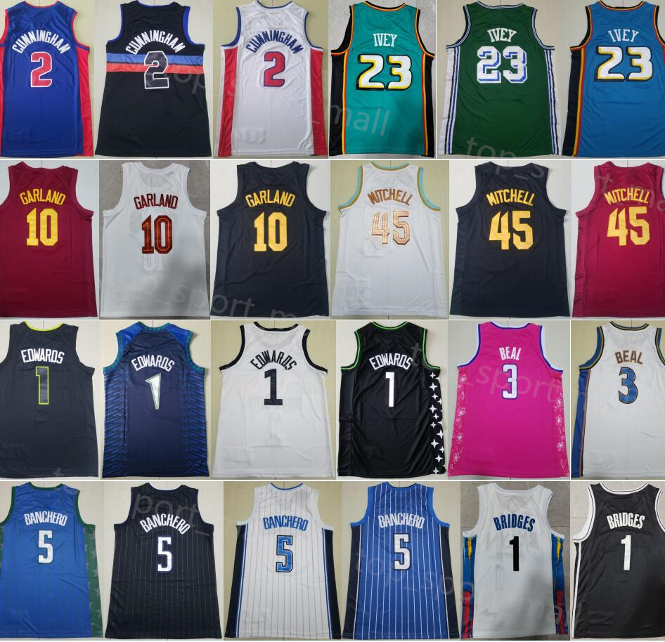 

Basketball 45 Donovan Mitchell Jerseys 5 Paolo Banchero 2 Cade Cunningham 23 Jaden Ivey Darius Garland Anthony Edwards Bradley Beal Mikal Bridges Sport Shirt Stitch