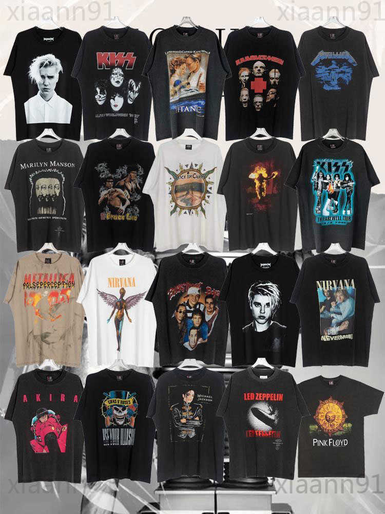 

Designer fashion Luxury manson co-branded Kiss Band VTG Rock Classic T Shirt Mens and women Loose Pure cotton Vintage Print couple T-shirts Hip Hop Style Sweatshirt, 25