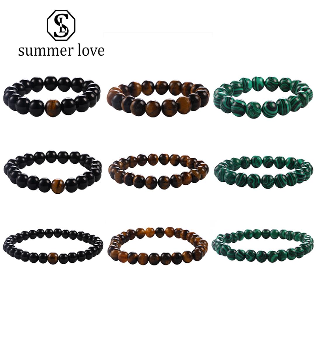 

6mm 8mm 10mm Malachite Tiger Eye Agate Stone Beads Bracelet for Women Men Fashion Designer Elastic Nature Stone Bracelet Jewelry G2599084