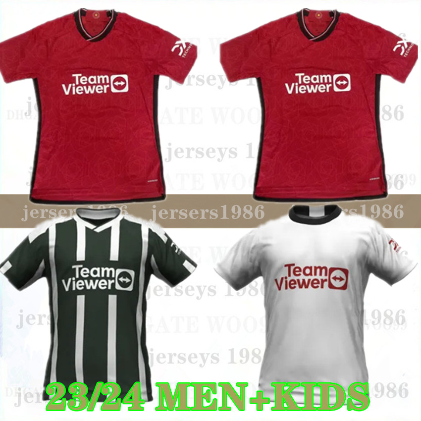 

23 24 SANCHO soccer jerseys RASHFORD SHAW 2023 2024 kids kit football shirt fans version MARTIAL B. FERNANDES Men red home top away 3rd sets uniform 999