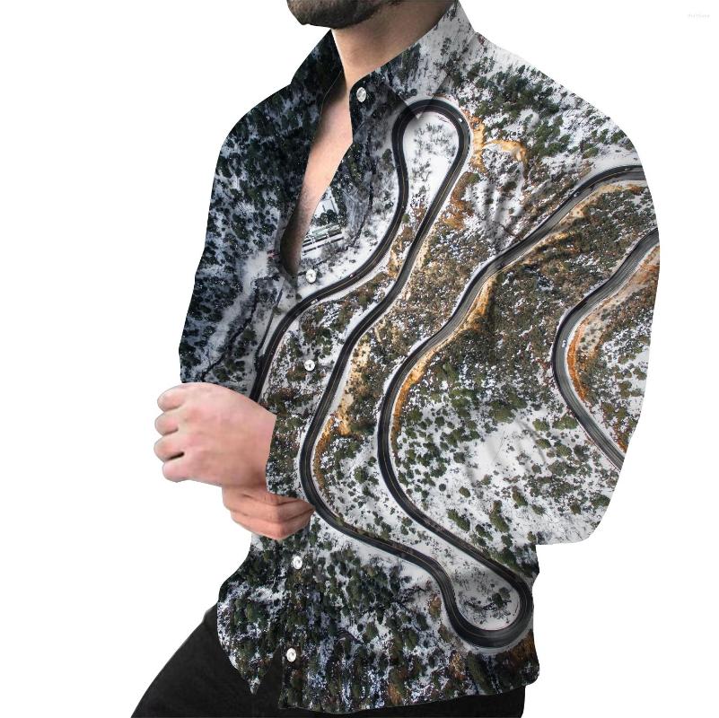 

Men's Casual Shirts Fashion Men Single Breasted Shirt Three-Color Print Long Sleeve Tops Men's Clothing Hawaii Party Cardigan, Cxcs-139