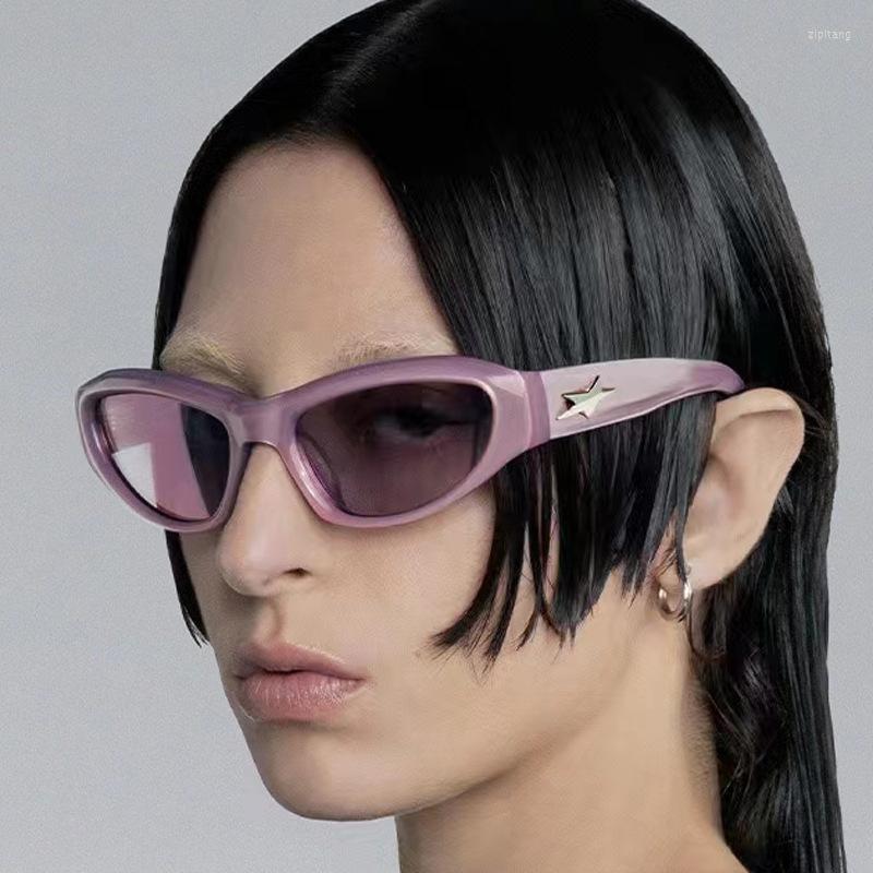 

Sunglasses Fashion Cat Eye Women Luxury Vintage Brand Designer Eyewear Female Five-pointed Star Decoration Gradient Sun Glasses