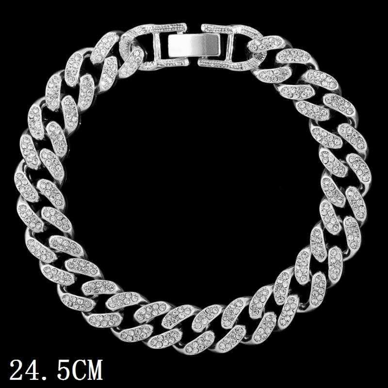 

Anklets 14 Mm Iced Out Miami Cuban Link Chain Anklet for Women Gold Silver Color Prong Rhombus Bracelet Hip Hop Jewelryjz07wc1h