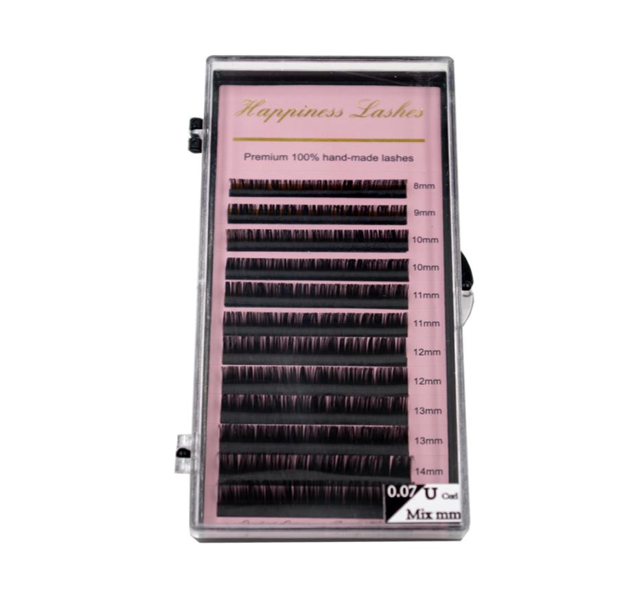 

HPNESS 3 TraysLot Eyelash Extension 3D Individual Lashes C D U Curl All Sizes 815mm Mixed Length in One Tray9592766