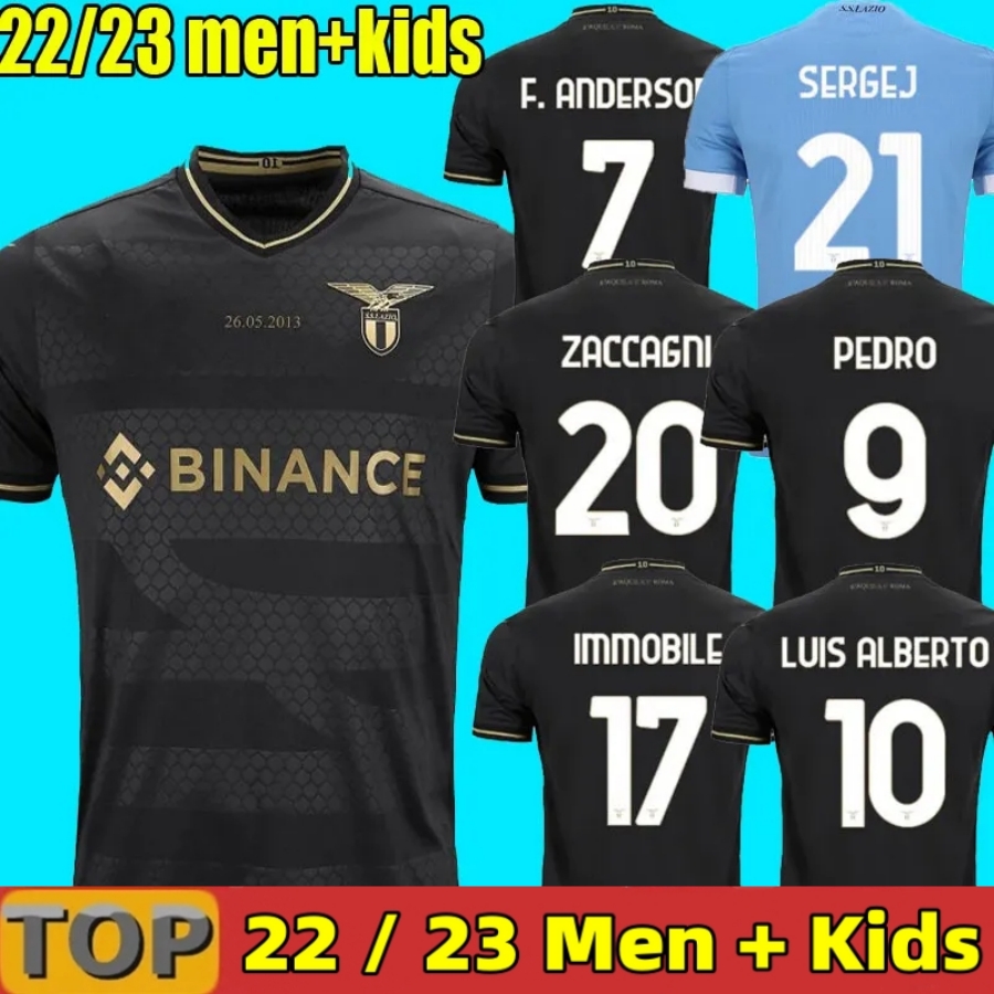 

2023 Lazio Immobile soccer Jerseys maglie 22 23 IMMOBILE LUIS BASTOS SERGEJ BADELJ LUCAS J.CORREA ZACCAGNI MARUSIC men kids kit football shirt 10th Anniversary, 22 23 home aldult