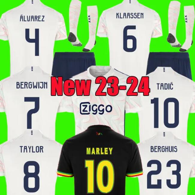 

TADIC 23 24 AJAXS Soccer Jerseys BASSEY BERGHUIS black marley Kit KLAASSEN BERGWIJN CRUYFF 2023 2024 away football shirt men kids set uniforms BROBBEY jersey kit, Fan edition