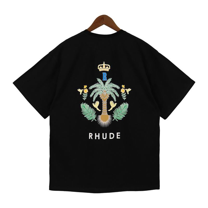 

New fashion brand men' and women' RHUDE short-sleeved summer casual loose Rhude letter printing short-sleeved T-shirt, Customize