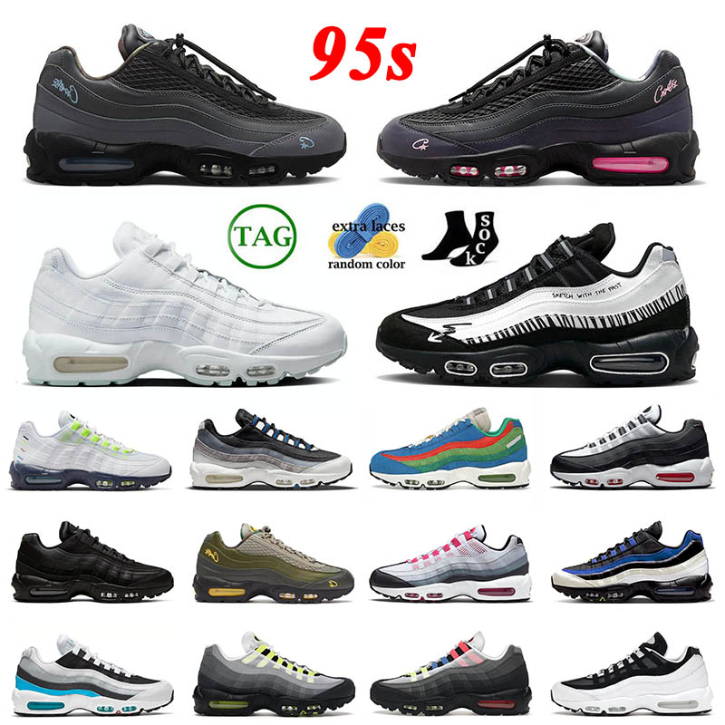 

Sports OG 95 Corteiz 95s Running Shoes Triple White Sketch Light Photo Blue Earth Day Mens Women Pink Beam Sequoia Fish Scales Outdoor Sneakers 36-46, 35