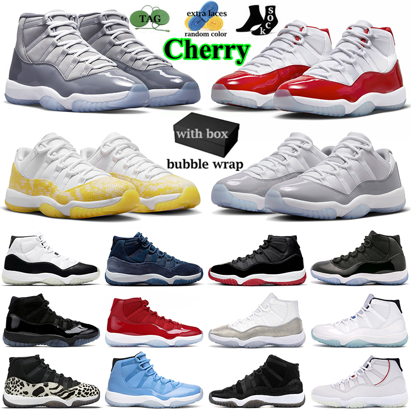 

With box 11 basketball shoes for men women jumpman 11s sneakers Cherry Cool Grey Cement DMP Space Jam Yellow Snakeskin Midnight Navy Concord outdoor sports trainers, Pink snakeskin