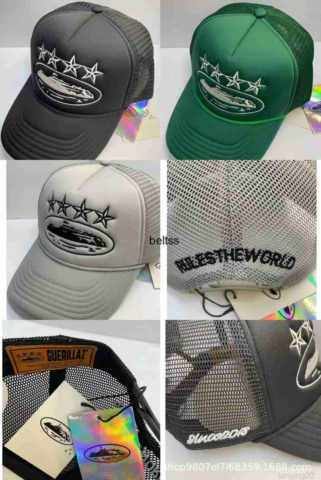 

Trendy truck cap corteizes crtZ Hat personalized cruise ship embroidery truck cap summer, Black6