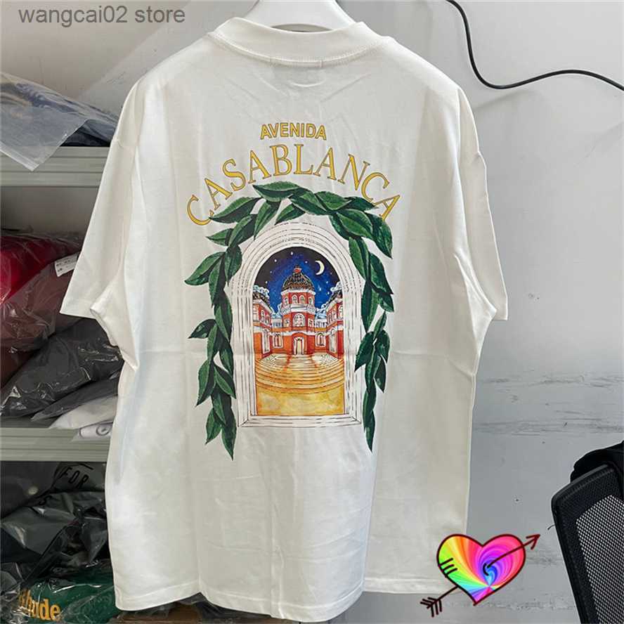 

Men's T-Shirts 2023 White Casablanca Avenue T Shirt Men Women Double Graphic Casablanca Tee Slightly Loose Tops Cotton Short Sleeve T230602, Dark grey