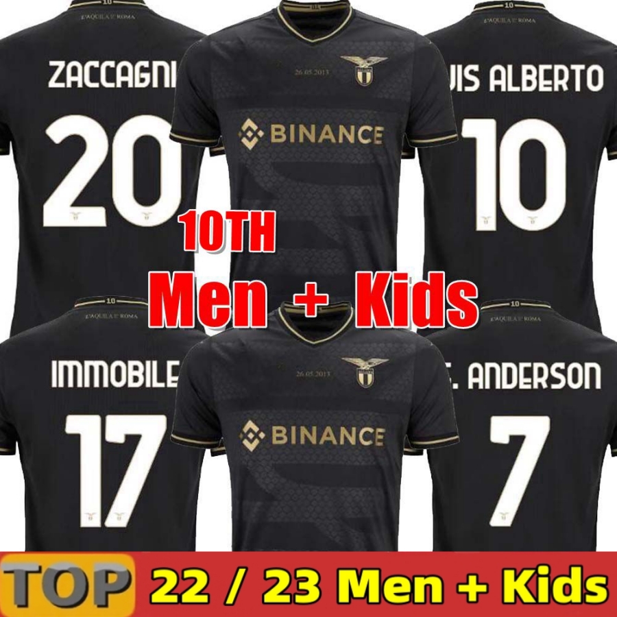 

2023 Lazio Immobile soccer Jerseys maglie 23 24 IMMOBILE LUIS BASTOS SERGEJ BADELJ LUCAS J.CORREA ZACCAGNI MARUSIC men kids kit football shirt 10th Anniversary, 22 23 home aldult+patch