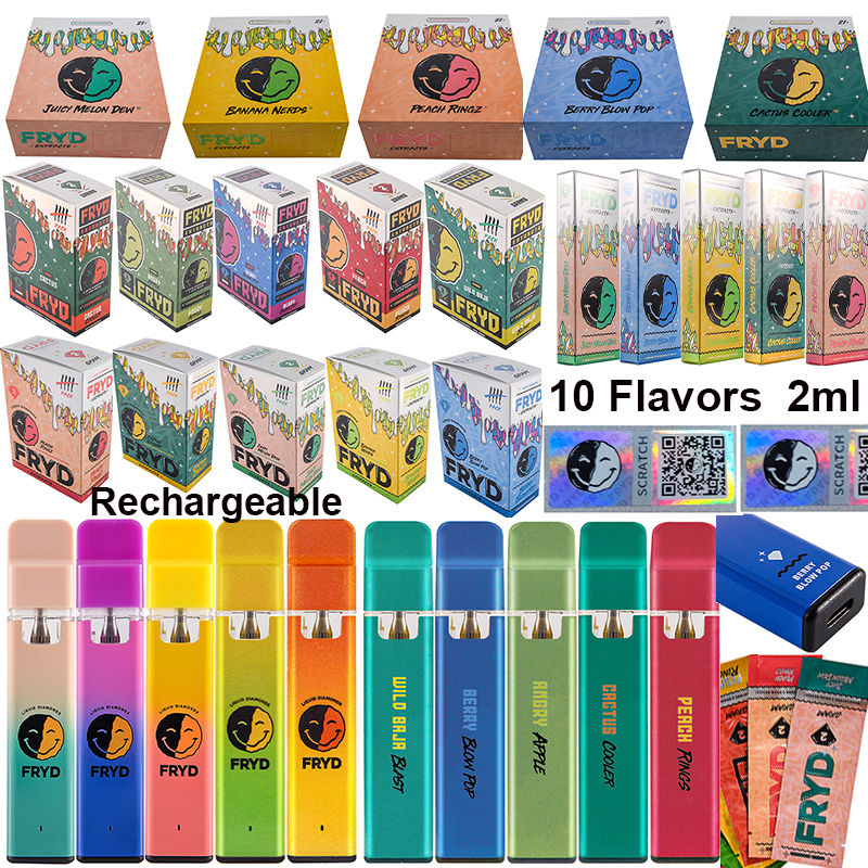 

Premium 2 Grams Live Resin FRYD Disposable Vape Pens Rechargeable 350mah A Grade Battery Diamonds Empty Disposable E cigarettes Thick Oil Device Pods Starter Kits