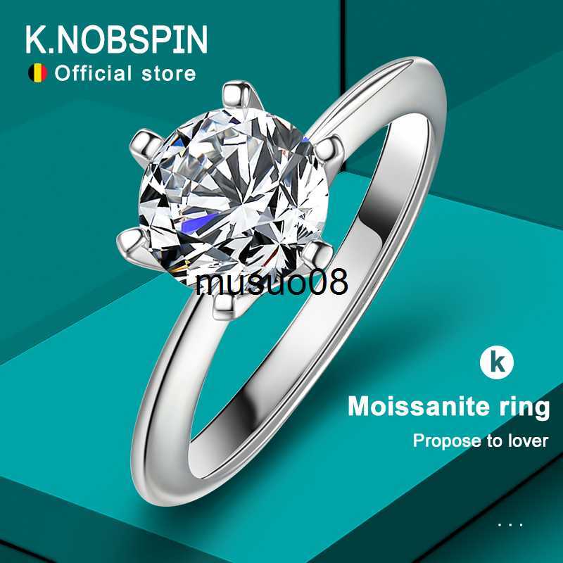 

Band Rings Knobspin Original 925 Sterling Silver Ring Moissanite Diamonds with Certificate Fine Jewelry Wedding Engagement Rings for Women J230602