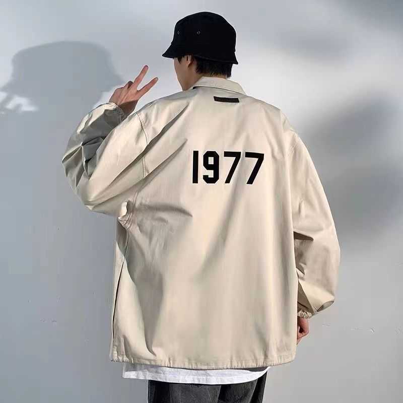 

ESS Designer Clothing Fashion Casual Coats over Test FOG Essen Fears Of God Double Thread Flocking 1977 American Ins Coach Jacket Coat windbreaker sports Denim Outer