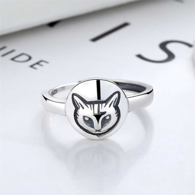 

50% off designer jewelry bracelet necklace ring 925 tide cat's head simple Sterling minority ring versatile female