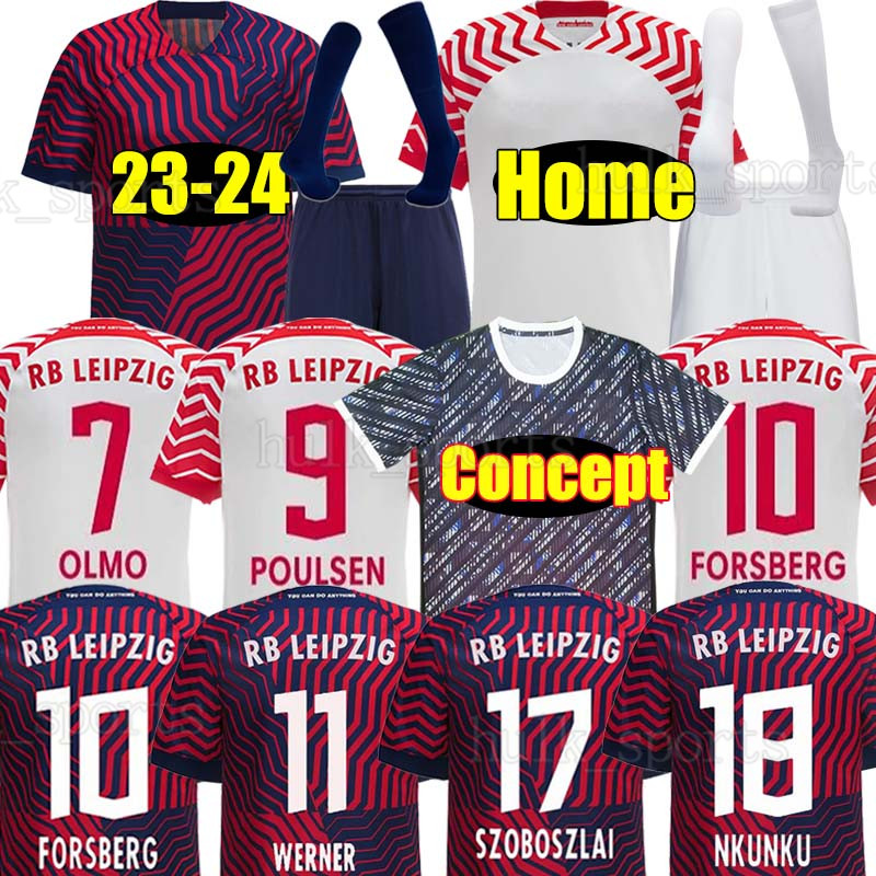 

4XL 23/24 RB LeIpZiGeS NKUNKU SILVA Soccer Jerseys 2023 On Fire football jersey HAIDARA OLMO SZOBOSZLAI Poulsen Klostermann FORSBERG ADAMS men kids kits Full sets, 22-23 third