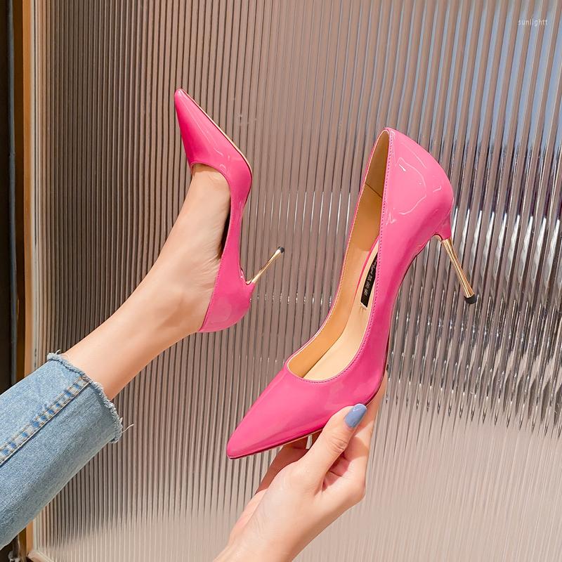 

Dress Shoes Spring Patent Leather Pointed Toe Stiletto Crystal Bridal Wedding Banquet Large Size Custom-made Women's Single Shoe, Heel height 6 cm