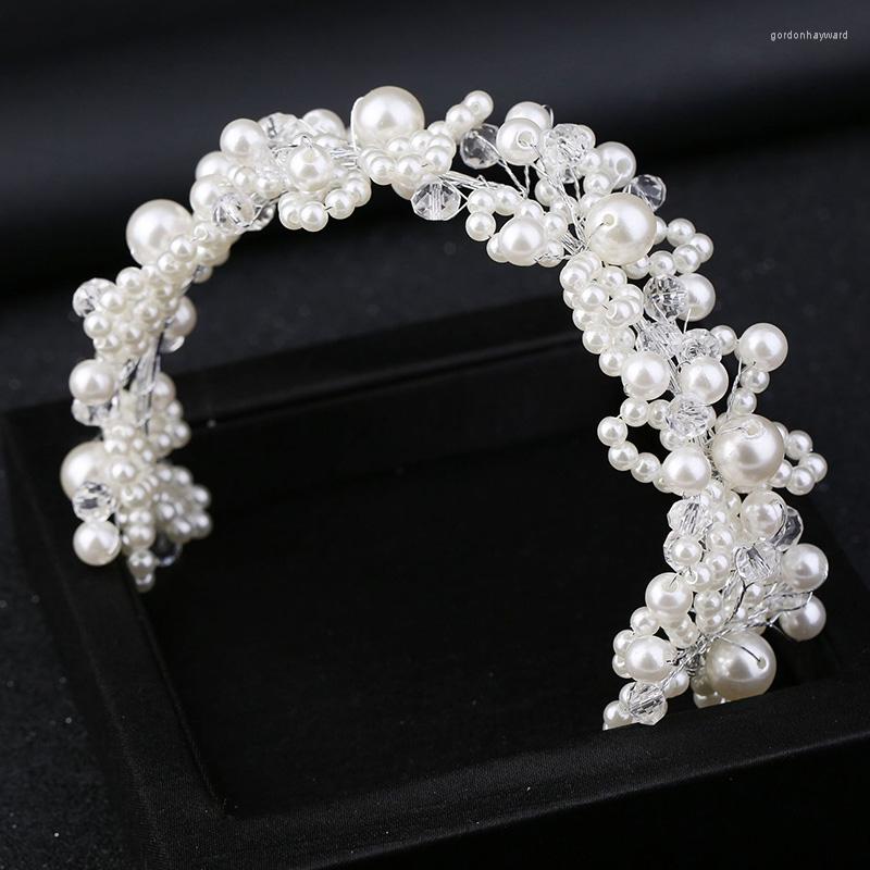 

Headpieces Fashion Handmade Beading Irregular Pearl Hair Hoop For Women Luxury Party Wedding Headbands Accessoires Headdress Jewelry