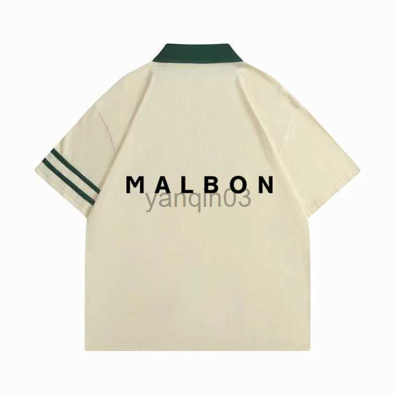 

Men's T-Shirts 2023 Summer New MALBON Golf Letter Cotton Short Sleeve T-shirt Men's Business Jersey POLO Sweat-absorbing Soccer Jersey J230602, Apricot-m
