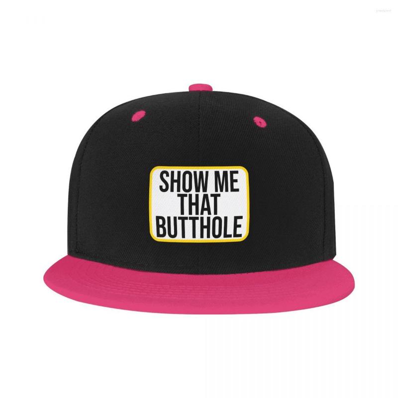

Ball Caps Punk Show Me That Butthole Hip Hop Cap Spring Humor Sacratic Quote Flat Skateboard Snapback Dad Hat, Green