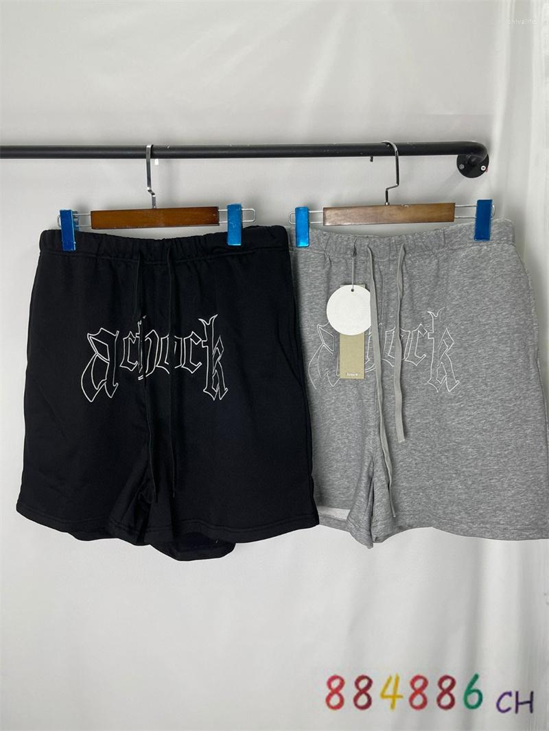 

Men' Shorts Letter Logo Embroidered Drawstring Men Loose Casual Solid Color Straight Leg Sports, Black